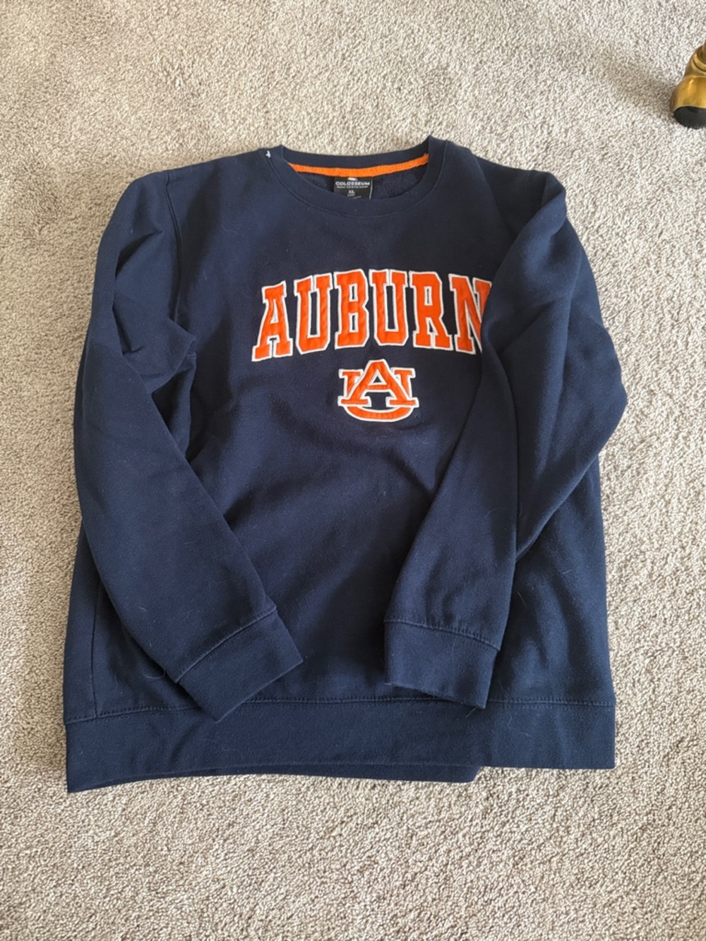 Auburn Crewneck Sweatshirt - Navy with Orange Logo